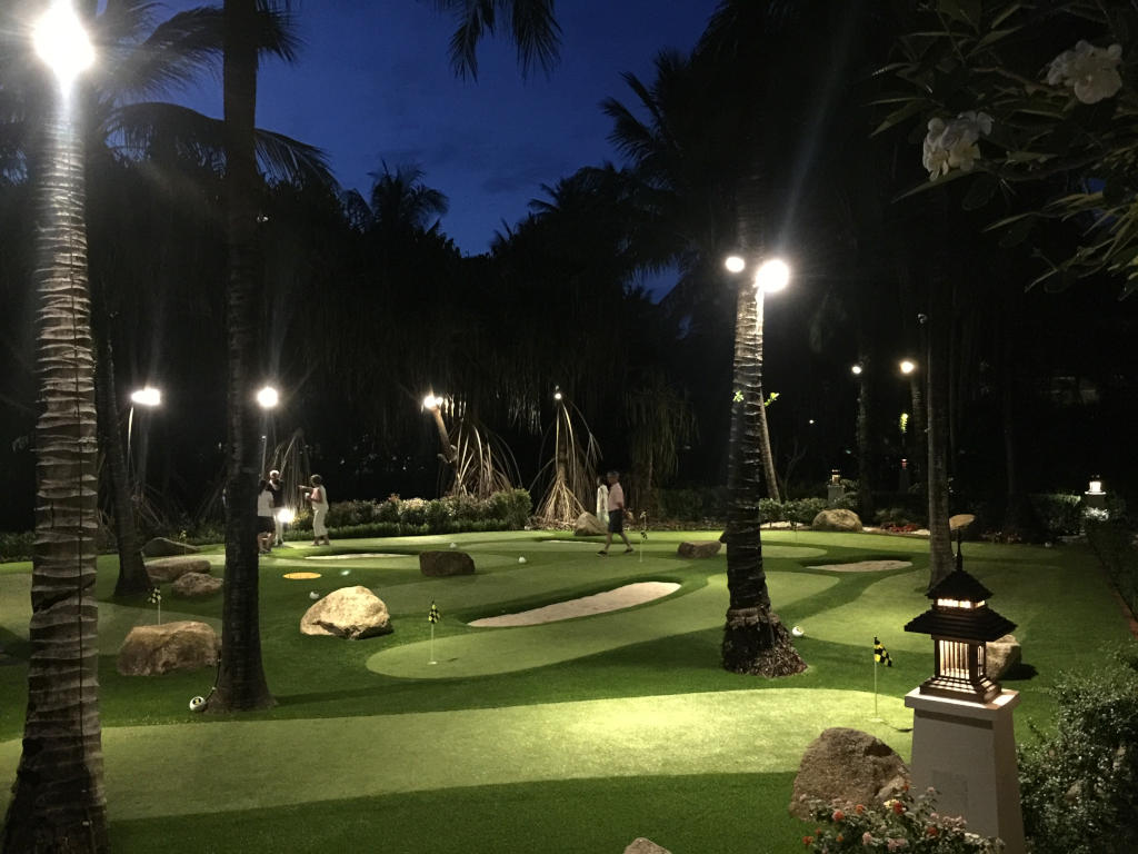 Use themed greens for your Charlotte mini golf course.