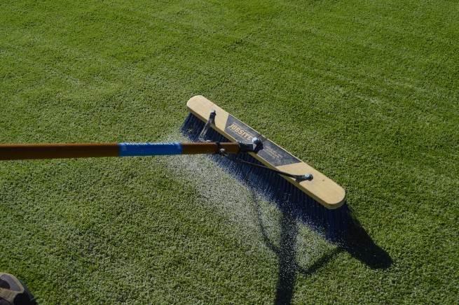 Charlotte artificial turf installation - infill