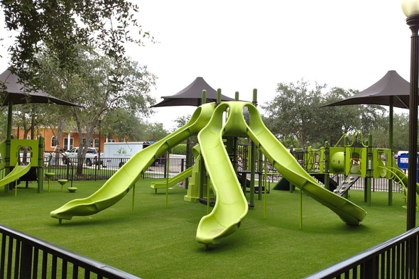 Charlotte playground with artificial turf